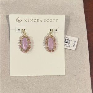 Kendra Scott Lavender and Gold Oval Earrings